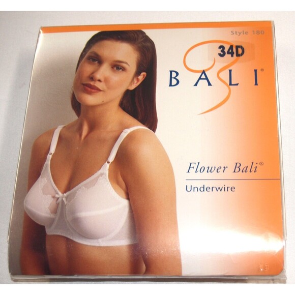 Bali Women's Flower Underwire Support Bra Style 180 34D NEW - Picture 3 of 5